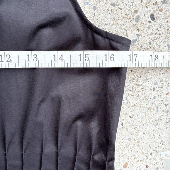 Theory Brynne “New Tuxedo” Black Satin Sleeveless Shift Dress Size 6 - Picture 10 of 15